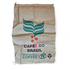 New Cafés Do Brasil Large Jute Coffee Sack, Ideal For Repurposing Or Upcycling