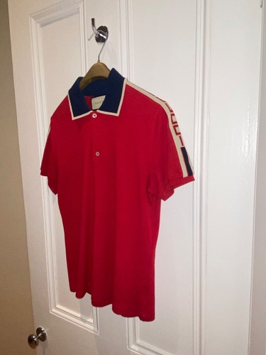 Men red stripe gucci polo - gucci,