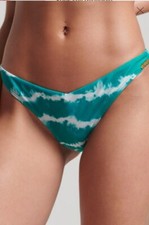 NEW! £25 Superdry Bikini Bottoms, Tie Dye Green Code /Sz L, UK 12