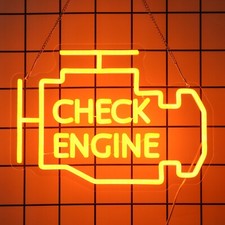 Check Engine Neon Sign Man