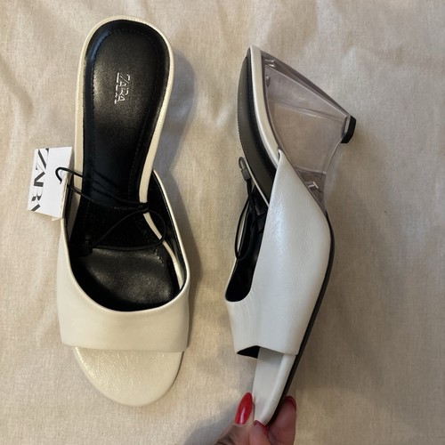 Zara bnwt leather mule - leather,