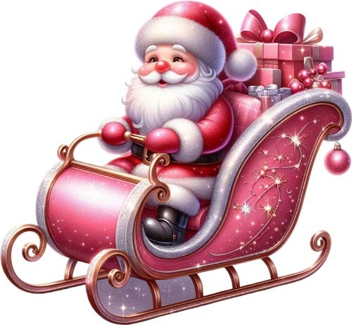 Pink christmas santa - pink,