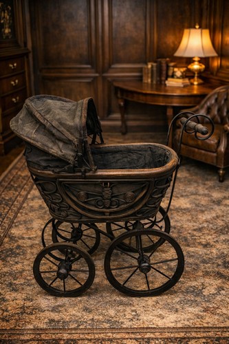 Antique victorian dolls - victorian, pram