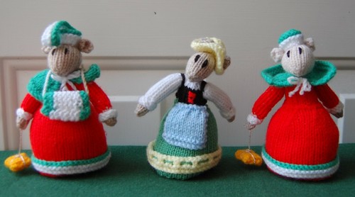 Retro handmade knitted mice - retro,