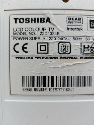 Toshiba 22d1334b speakers - toshiba,