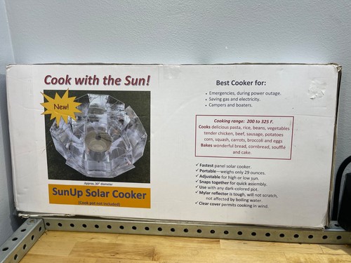 New sunup solar cooker cook - new,