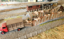 4mm scale cattle dock diorama including dock, cows, rail wagons and lorry