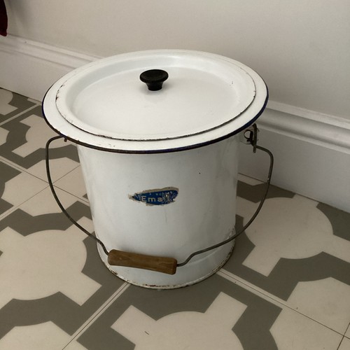 Vintage german white enamel - white,