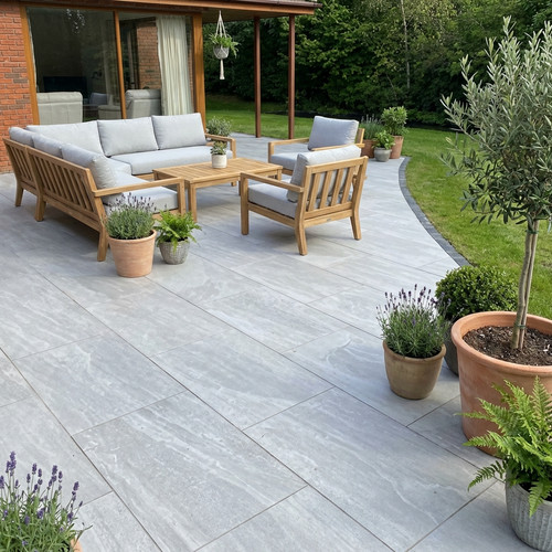 Kandla grey porcelain paving - porcelain,