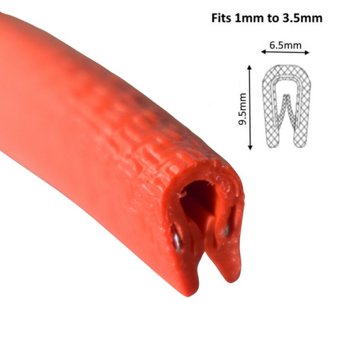 Red rubber edge trim - red, x