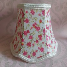 1 SMALL NEXT VINTAGE STYLE WHITE MULTI FLORAL LIGHT SHADE SHABBY CHIC CLIP ON 