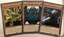 YUGIOH TN19 Egyptian God Card Set Obelisk, Slifer, Ra Prismatic Secret Limited