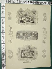1845 PRINT ~ SAXON EMBLEMS JULY SILVER PENNY ETHELWULF EGBERT WHEEL PLOUGH COINS