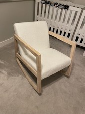 Fyne Ecru Boucle Rocking Natural Oak Armchair