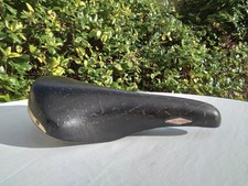 San Marco Rolls Bike Saddle. Black Leather Road Bike Saddle. Made in Italy 1994