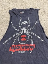 Vintage 80s Peavey Black Widow Transducers Cutoff Black T Shirt Metal Rock XL