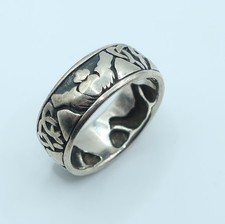 Vintage sterling silver ring Claddagh band ring Irish love knot Peter Stone