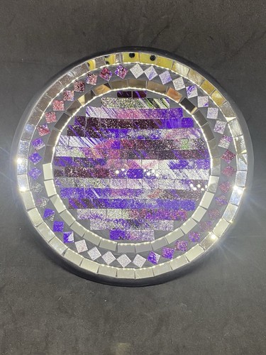 Mosaic bowl purple - , silver
