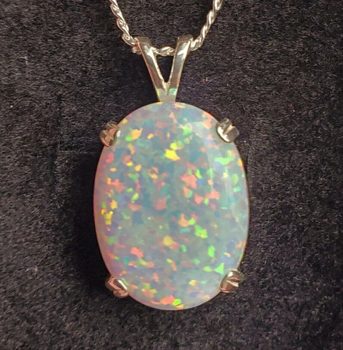 White opal rainbow oval - opal, shape