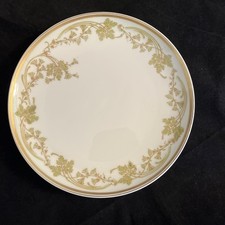 Antique Haviland Limoges Salad Plate 7.5in Green Parsley Herbs Double Gold Trim