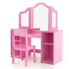 COSTWAY Kids Vanity Table and