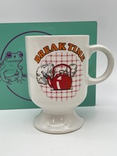 Vintage Retro Break Time Mug Cup. Whistling kettle 