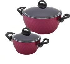 Non Stick Cookware Set Pot Pan Glass Lid Cooking Frypan 4PCS-Open Box Set