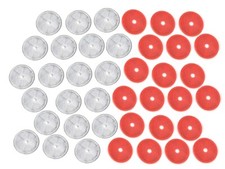 40 x Red & White Round 61mm