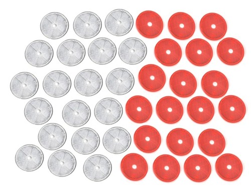 Red white round 61mm - 40, x