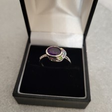 Giuseppe 'Pippo' Perez Amethyst & Multi Gemstone Ring in Platinum Over Silver