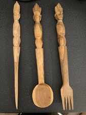 hand carved wooden knife.spoon.fork