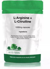 L-Arginine & L-Citrulline 1000mg Capsules – Boost Energy & Muscle Recovery