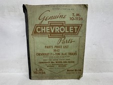 1942 Chevrolet Truck 1-1/2 Ton 4X4 ORIGINAL Military WWII Parts List / Catalog