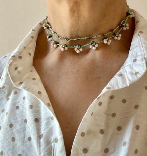 Crochet crystal choker - crochet,