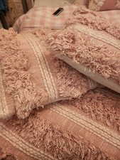 Boho Pink And White Shabby Chic Throw And 2 Cushion Covers.