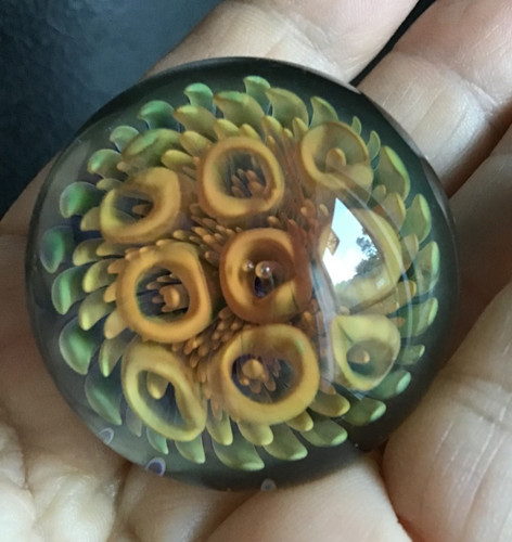 Art glass orb paperweight - glass,