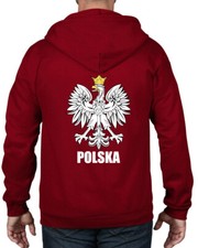 Polish Eagle Polska Flag Full Zip Hoodie T-Shirt - Poland Football