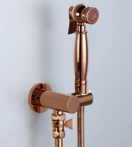 Rose gold brass handheld bidet - handheld,