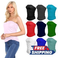 Womens Side Ruched Boobtube