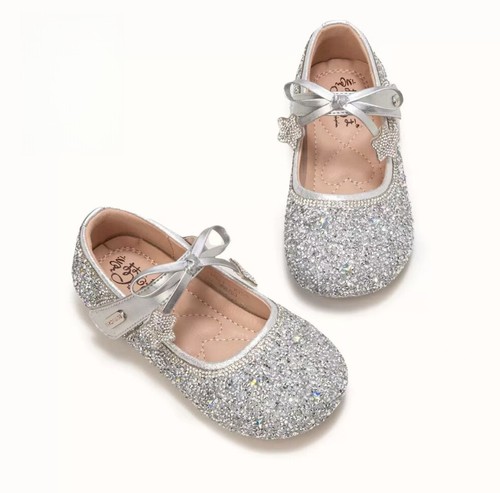 New girls glitter low heel - new,