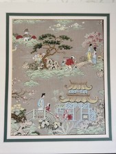 No3 Antique Hand Painted Chinoiseries Wallpaper Fragment