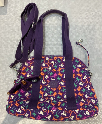 Kipling purple monkey - purple, print