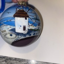 7/ 3 Vintage Glass Lighthouse Christmas Ornament Nautical