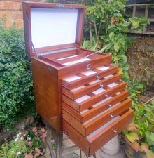 Antique Vintage Wooden Dentist Apothecary Cabinet with 6 Drawers Good Condition