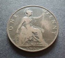 1903 One Penny - King Edward VII - British Bronze Coin