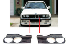 FOR BMW 3 SERIES E30 1982 - 1990 NEW FRONT BUMPER UPPER GRILLE PAIR SET BLACK