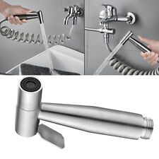 Toilet Bidet Douche Spray Hygienic Stainless Steel Shower Head Chrome Hose Kit 