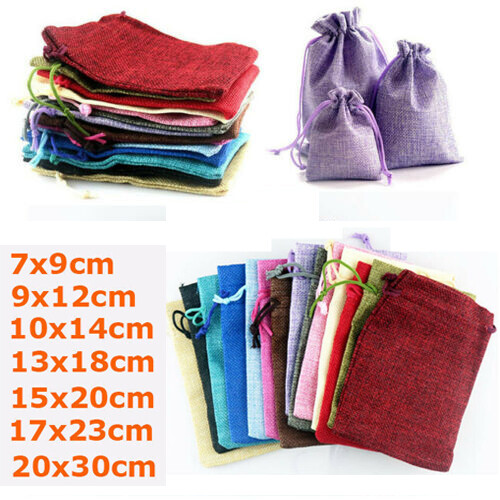 Natural linen drawstring - linen, bags
