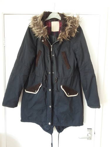 Womens primark navy blue parka - womens,