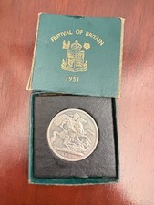 Rare 1951 Festival of Britain Five Shillings Crown Coin George VI Original Box
